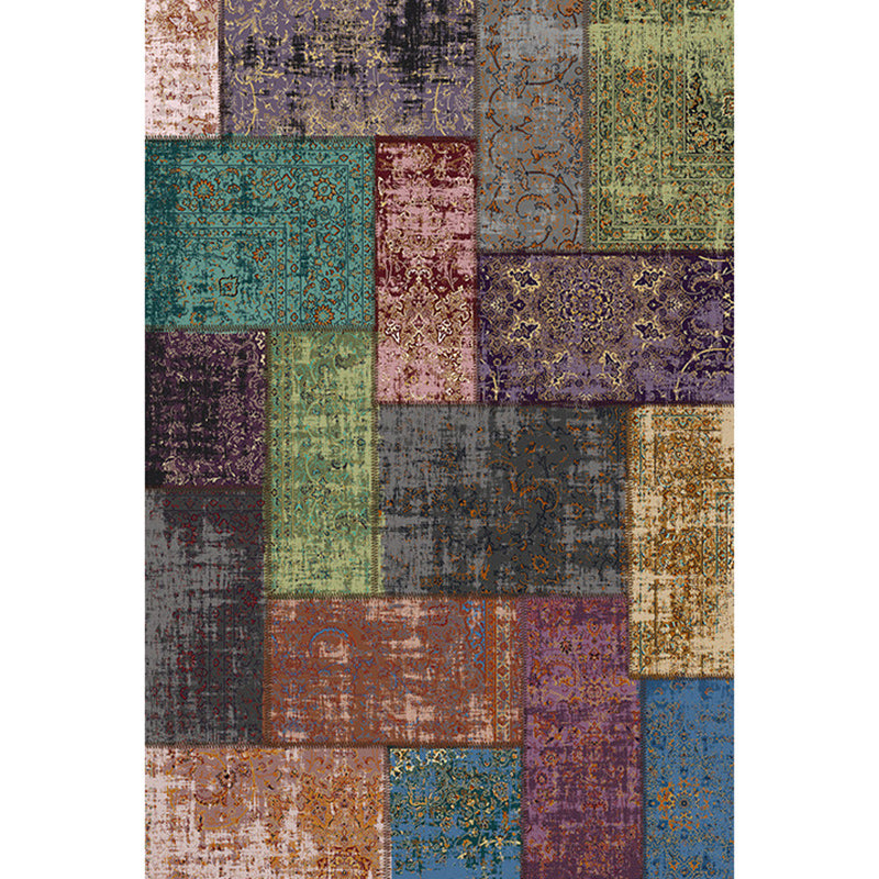 Oriental Moroccan Rug Colorful Color Block Rectangle Print Area Rug Polyester Washable Area Rug for Home Decoration Clearhalo 'Area Rug' 'Moroccan' 'Rugs' Rug' 1517055