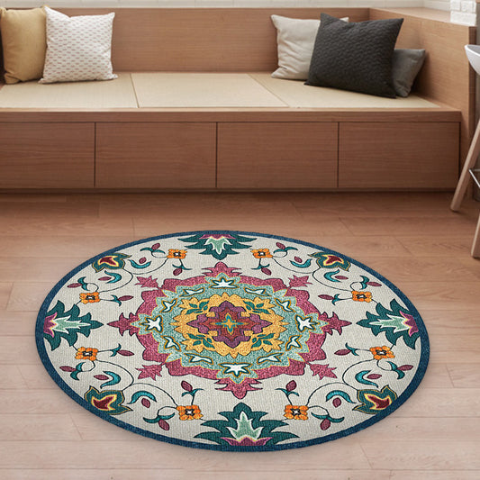 Classic Blue and Red Americana Rug Synthetics Tribal Rug Non-Slip Backing Carpet for Bedroom Blue-Red Clearhalo 'Area Rug' 'Rugs' 'Southwestern' Rug' 1517066