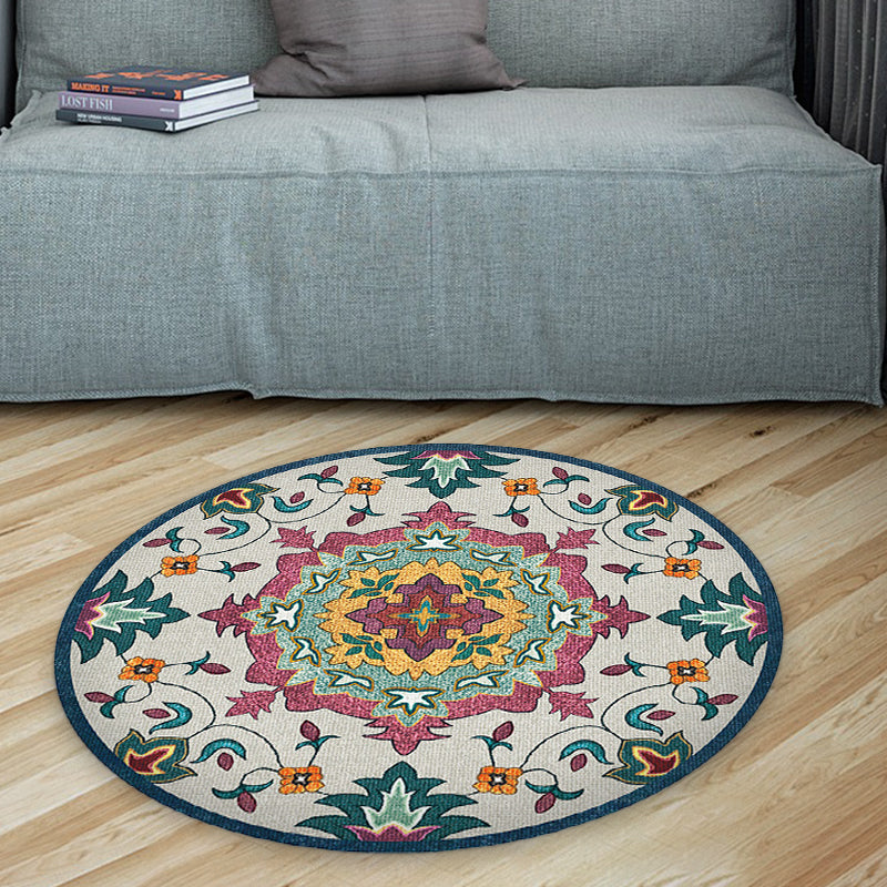 Classic Blue and Red Americana Rug Synthetics Tribal Rug Non-Slip Backing Carpet for Bedroom Clearhalo 'Area Rug' 'Rugs' 'Southwestern' Rug' 1517067
