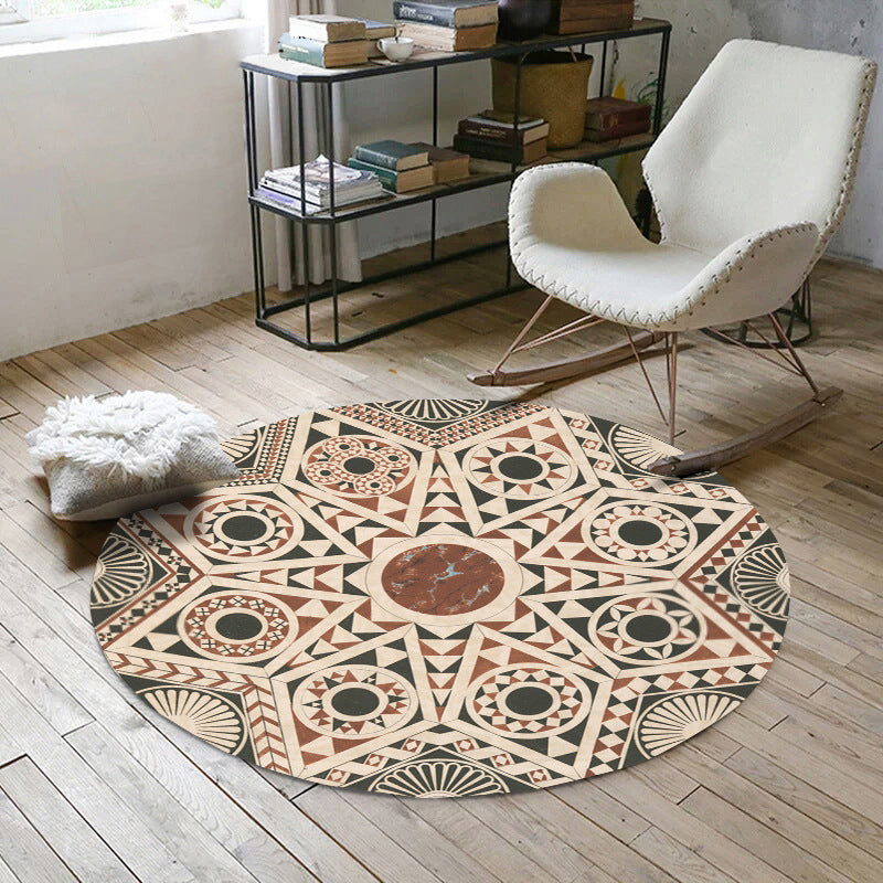 Vintage Southwestern Geometric Rug Beige Tribal Rug Polyester Non-Slip Backing Carpet for Living Room Clearhalo 'Area Rug' 'Rugs' 'Southwestern' Rug' 1517075