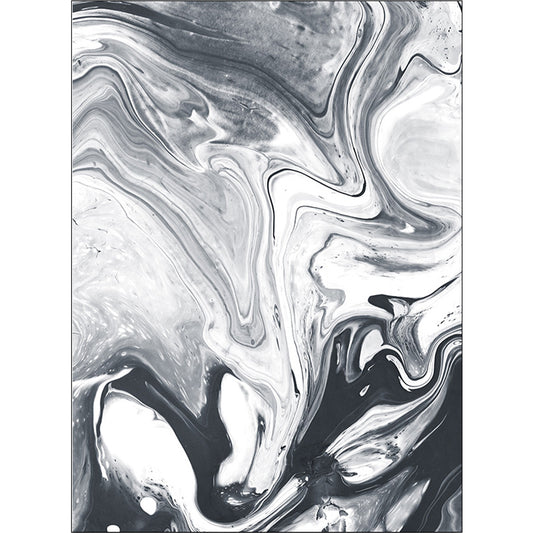 Modern Living Room Rug in Black and White Abstract Oil Painting Pattern Rug Polyester Washable Area Rug Clearhalo 'Area Rug' 'Modern' 'Rugs' Rug' 1517137