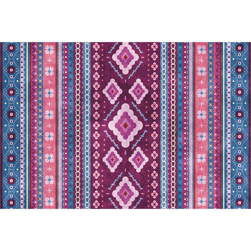 Boho-Chic Floral Chain Cross Rug in Blue Bohemian Carpet Polyester Washable Carpet for Bedroom Clearhalo 'Area Rug' 'Bohemian' 'Rugs' Rug' 1517197