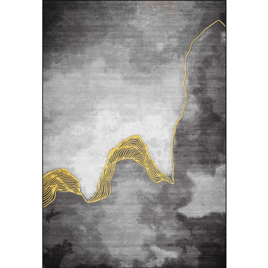 Minimalist Modern Rug in Grey Abstract Ink Painting Print Area Rug Polyester Washable Carpet for Home Decoration Clearhalo 'Area Rug' 'Modern' 'Rugs' Rug' 1517232
