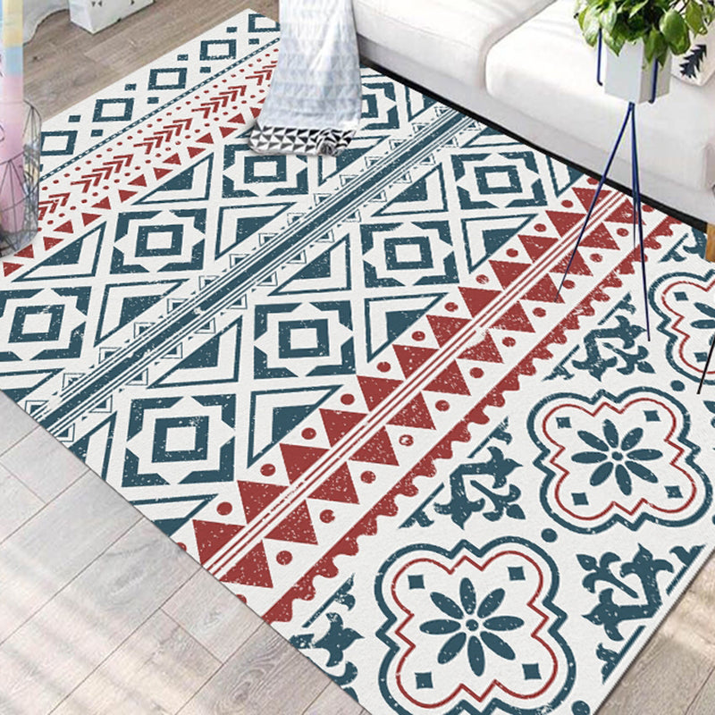 Funky Triangle Polygon Dots Rug in Pale Pinkish Gray Bohemian Rug Polyester Non-Slip Backing Rug for Living Room Blue Clearhalo 'Area Rug' 'Bohemian' 'Rugs' Rug' 1517246