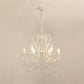 Gold/White Metal Hanging Chandelier Lamp Vintage Geometric 4/5/6 Heads Lighting Fixture with Crystal Bead Decoration Clearhalo 'Ceiling Lights' 'Chandeliers' 'Modern Chandeliers' 'Modern' Lighting' 151730
