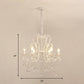Gold/White Metal Hanging Chandelier Lamp Vintage Geometric 4/5/6 Heads Lighting Fixture with Crystal Bead Decoration Clearhalo 'Ceiling Lights' 'Chandeliers' 'Modern Chandeliers' 'Modern' Lighting' 151731