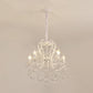 Gold/White Metal Hanging Chandelier Lamp Vintage Geometric 4/5/6 Heads Lighting Fixture with Crystal Bead Decoration Clearhalo 'Ceiling Lights' 'Chandeliers' 'Modern Chandeliers' 'Modern' Lighting' 151733