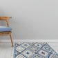 Persian Moroccan Rug in Blue and White Geometric Triangle Rhombus Print Area Rug Polyester Non-Slip Area Rug for Home Decoration Clearhalo 'Area Rug' 'Moroccan' 'Rugs' Rug' 1517344