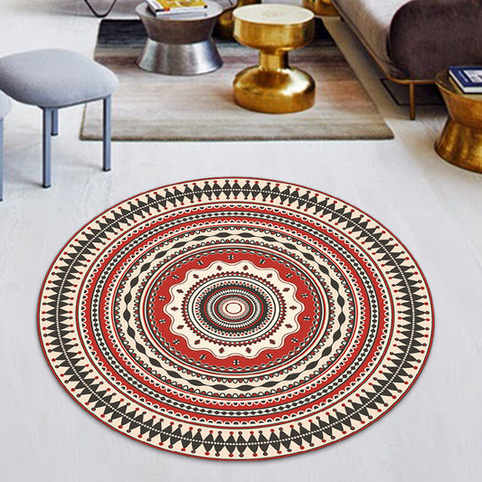 Classic Red Southwestern Rug Polyester Tribal Rug Washable Area Rug for Bedroom Red Clearhalo 'Area Rug' 'Rugs' 'Southwestern' Rug' 1517350