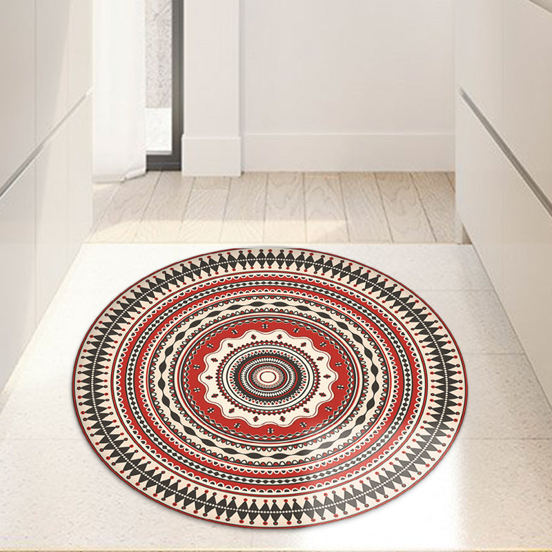 Classic Red Southwestern Rug Polyester Tribal Rug Washable Area Rug for Bedroom Clearhalo 'Area Rug' 'Rugs' 'Southwestern' Rug' 1517351