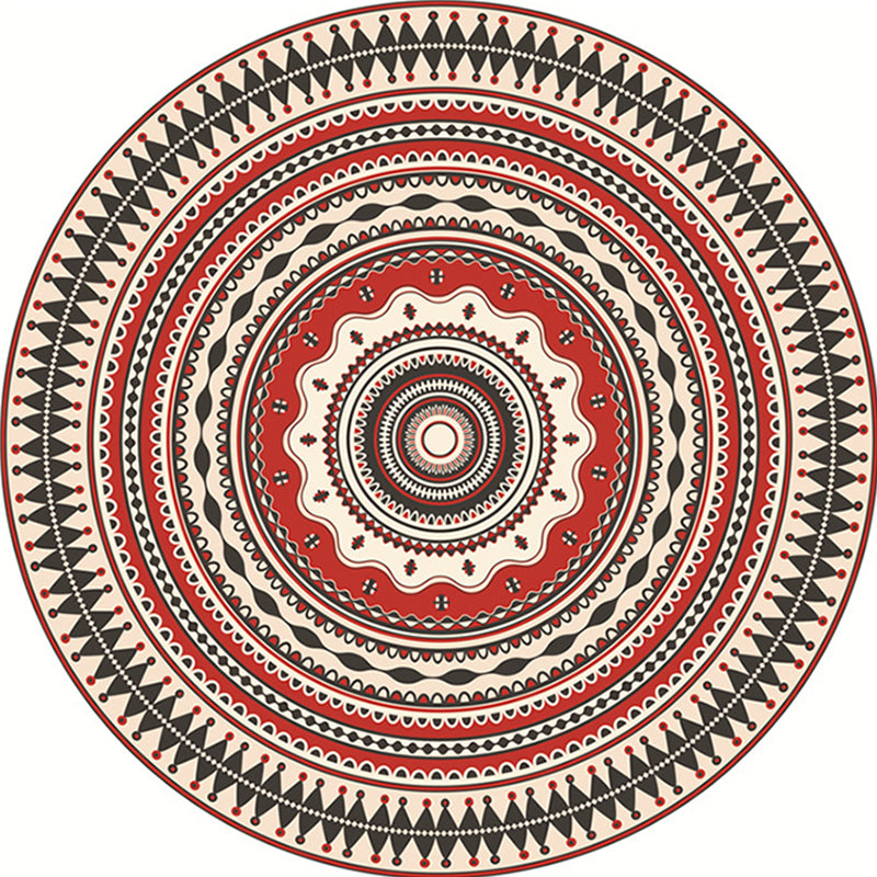 Classic Red Southwestern Rug Polyester Tribal Rug Washable Area Rug for Bedroom Clearhalo 'Area Rug' 'Rugs' 'Southwestern' Rug' 1517352