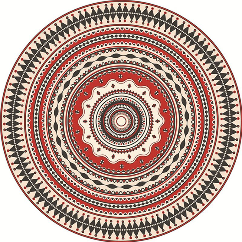 Classic Red Southwestern Rug Polyester Tribal Rug Washable Area Rug for Bedroom Clearhalo 'Area Rug' 'Rugs' 'Southwestern' Rug' 1517352