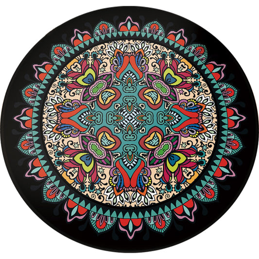 Tribal Southwestern Rug Blue and Black Polyester Rug Non-Slip Backing Carpet for Bedroom