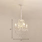 Gold/White Metal Hanging Chandelier Lamp Vintage Geometric 4/5/6 Heads Lighting Fixture with Crystal Bead Decoration Clearhalo 'Ceiling Lights' 'Chandeliers' 'Modern Chandeliers' 'Modern' Lighting' 151737