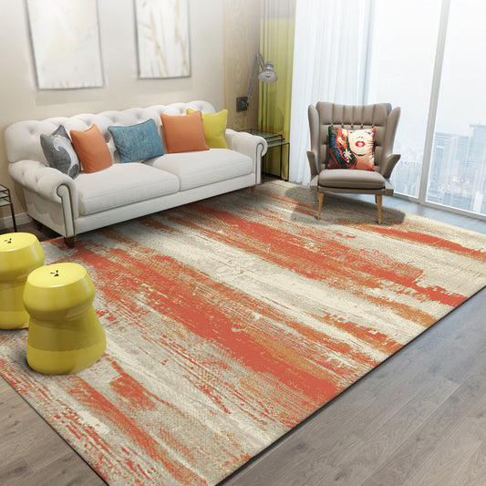 Simple Modern Rug in Orange Abstract Painting Print Area Rug Polyester Washable Carpet for Bedroom Orange Clearhalo 'Area Rug' 'Modern' 'Rugs' Rug' 1517374