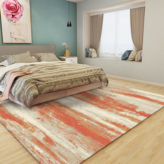 Simple Modern Rug in Orange Abstract Painting Print Area Rug Polyester Washable Carpet for Bedroom Clearhalo 'Area Rug' 'Modern' 'Rugs' Rug' 1517375