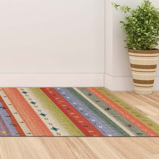 Vintage Deer Rectangle Rug Colorful Bohemian Carpet Polyester Anti-Slip Carpet for Living Room