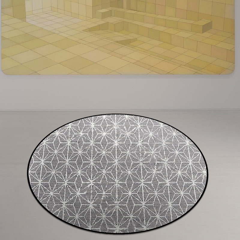 Grey Bohemian Rug Polyester Geometric Rug Non-Slip Backing Area Rug for Bedroom Clearhalo 'Area Rug' 'Bohemian' 'Rugs' Rug' 1517431