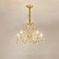 Gold/White Metal Hanging Chandelier Lamp Vintage Geometric 4/5/6 Heads Lighting Fixture with Crystal Bead Decoration Clearhalo 'Ceiling Lights' 'Chandeliers' 'Modern Chandeliers' 'Modern' Lighting' 151745