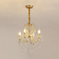 Gold/White Metal Hanging Chandelier Lamp Vintage Geometric 4/5/6 Heads Lighting Fixture with Crystal Bead Decoration Clearhalo 'Ceiling Lights' 'Chandeliers' 'Modern Chandeliers' 'Modern' Lighting' 151747