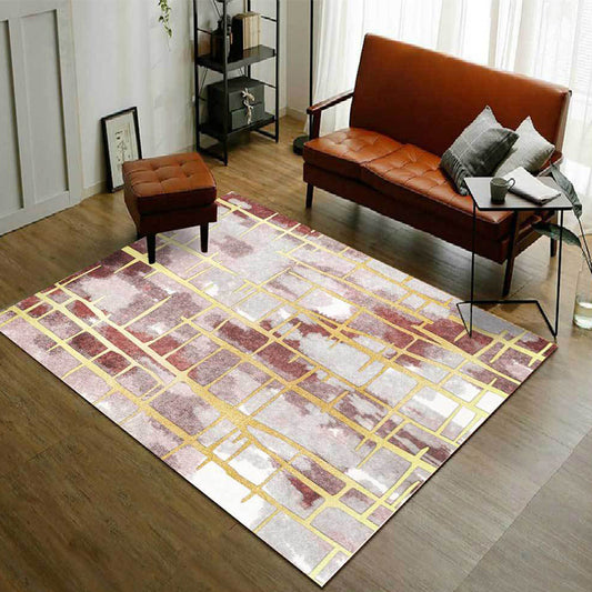 Pink Decorative Rug Modern Abstract Stripe Pattern Area Rug Polyester Washable Carpet Clearhalo 'Area Rug' 'Modern' 'Rugs' Rug' 1517557