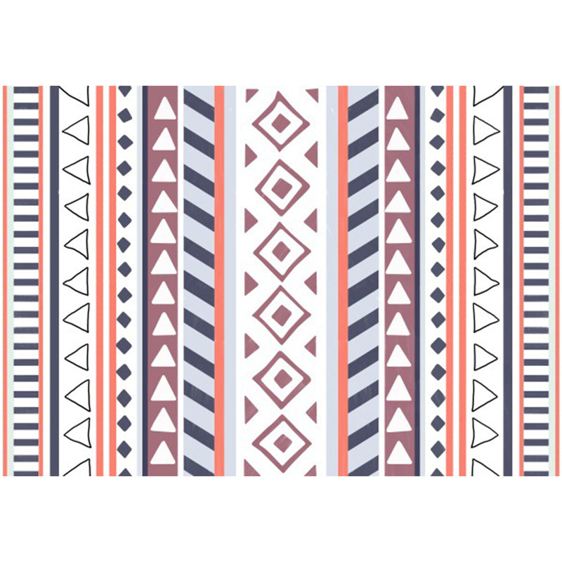 Retro Geometric Stripe Rug in Orange and Blue Bohemian Carpet Polyester Non-Slip Backing Rug for Living Room Clearhalo 'Area Rug' 'Bohemian' 'Rugs' Rug' 1517583