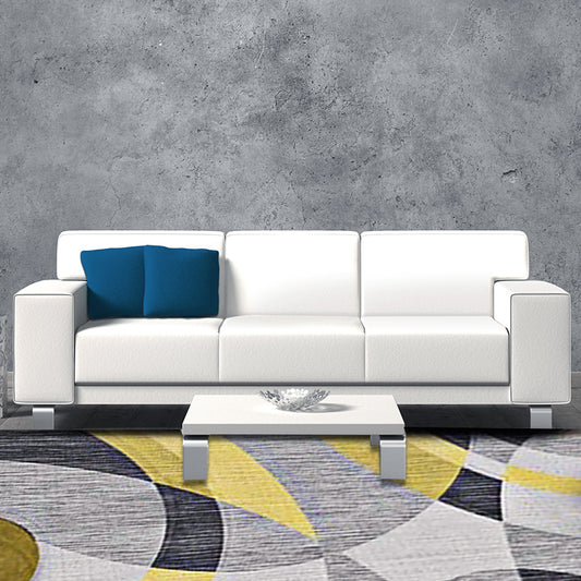 Gray and Yellow Modern Rug Polyester Colorblock Abstract Rug Washable Rectangle Rug for Living Room Clearhalo 'Area Rug' 'Modern' 'Rugs' Rug' 1517606