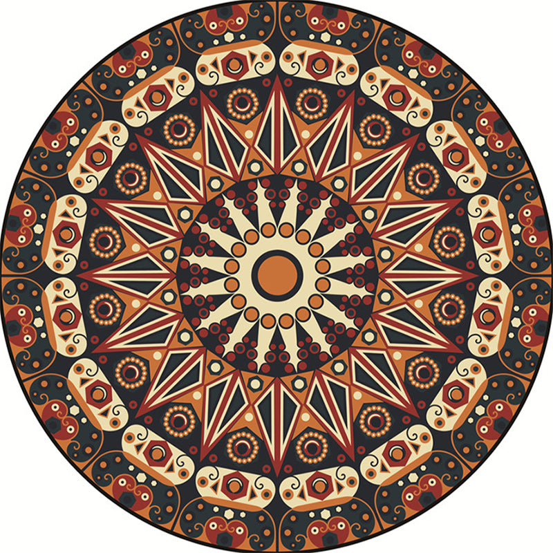 Moroccan Floral Rug White and Red Polyester Rug Non-Slip Backing Machine Washable Carpet for Bedroom Clearhalo 'Area Rug' 'Moroccan' 'Rugs' Rug' 1517665