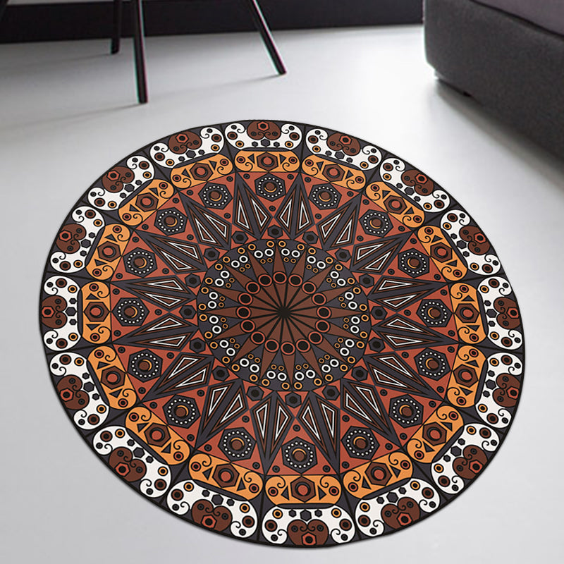 Moroccan Floral Rug White and Red Polyester Rug Non-Slip Backing Machine Washable Carpet for Bedroom Clearhalo 'Area Rug' 'Moroccan' 'Rugs' Rug' 1517672