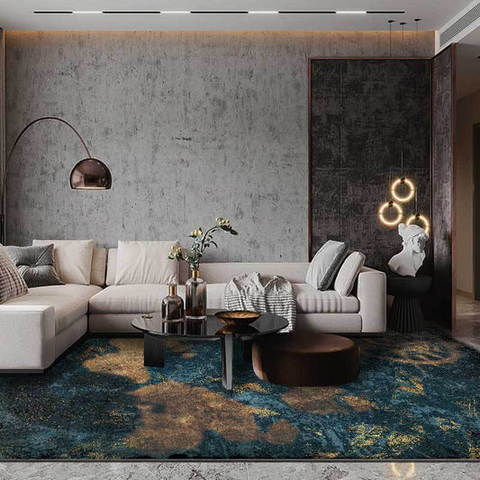 Blue Bedroom Rug Modern Abstract Compass Map Pattern Area Rug Polyester Washable Carpet Brown Clearhalo 'Area Rug' 'Modern' 'Rugs' Rug' 1517679