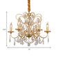 Flameless Candle Metal Pendant Chandelier Light Vintage Gold 3/6-Heads Hanging Lamp with Crystal Decoration Clearhalo 'Ceiling Lights' 'Chandeliers' 'Modern Chandeliers' 'Modern' Lighting' 151771