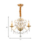 Flameless Candle Metal Pendant Chandelier Light Vintage Gold 3/6-Heads Hanging Lamp with Crystal Decoration Clearhalo 'Ceiling Lights' 'Chandeliers' 'Modern Chandeliers' 'Modern' Lighting' 151774