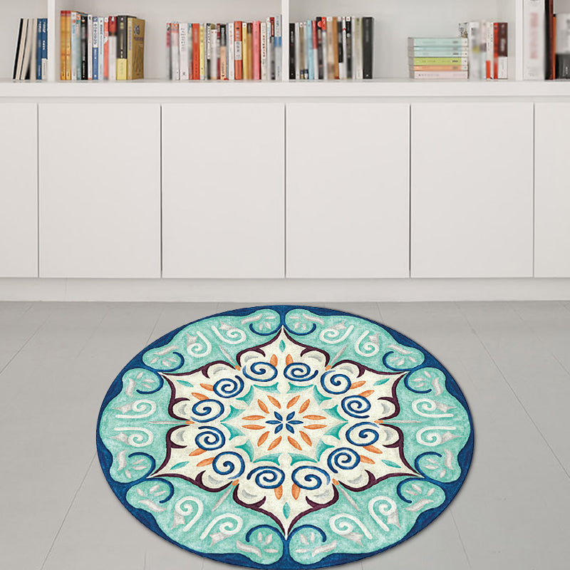 Vintage Southwestern Carpet Blue and Green Americana Rug Synthetics Non-Slip Backing Rug for Bedroom Clearhalo 'Area Rug' 'Rugs' 'Southwestern' Rug' 1517755