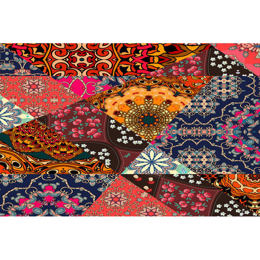 Moroccan Floral Motif Print Rug Colorful Polyester Carpet Anti-Slip Washable Area Rug for Home Decoration Clearhalo 'Area Rug' 'Moroccan' 'Rugs' Rug' 1517811