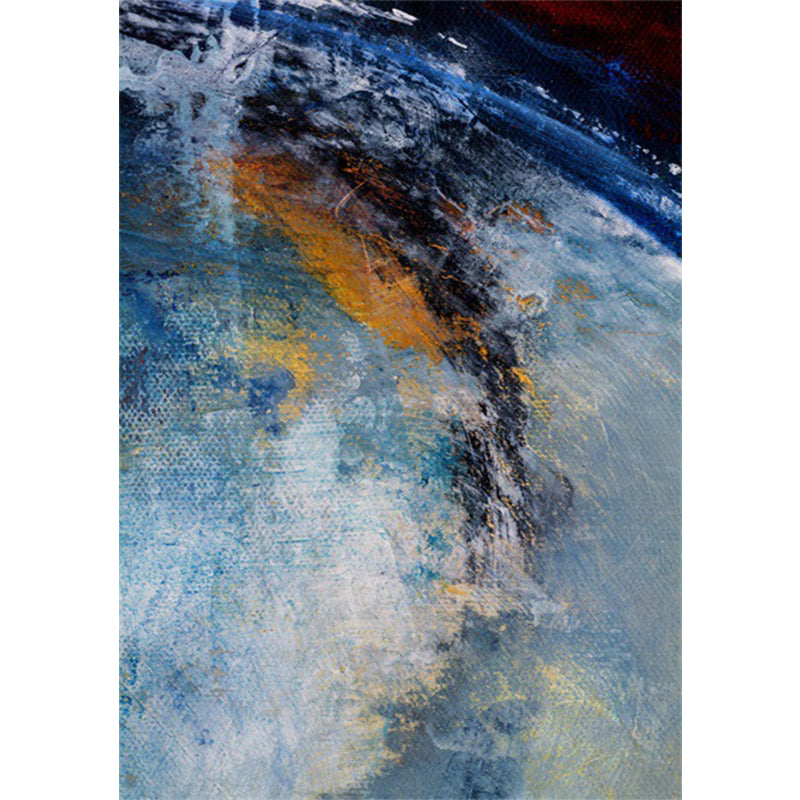 Contemporary Modern Rug in Blue Abstract Painting Print Area Rug Polyester Washable Carpet for Home Decoration Clearhalo 'Area Rug' 'Modern' 'Rugs' Rug' 1517879