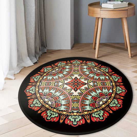Southwestern Tribal Rug Red and Black Polyester Rug Non-Slip Backing Area Rug for Bedroom Clearhalo 'Area Rug' 'Rugs' 'Southwestern' Rug' 1518038