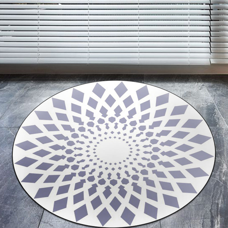 Moroccan Floral Geometric Rug Black and White Polyester Rug Non-Slip Backing Area Rug for Bedroom Light Purple Clearhalo 'Area Rug' 'Moroccan' 'Rugs' Rug' 1518076