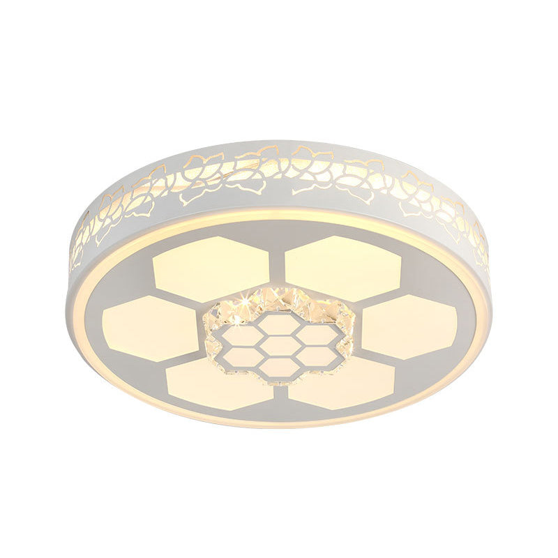 Acrylic Round Ceiling Mount Light Modern White/3 Color Lighting LED Ceiling Lamp with Clear Crystal Accent in Brown/White Clearhalo 'Ceiling Lights' 'Close To Ceiling Lights' 'Close to ceiling' 'Flush mount' Lighting' 151858