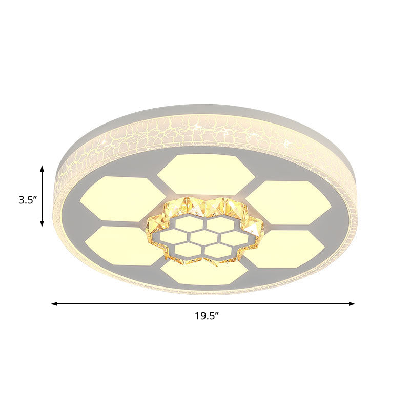 Acrylic Round Ceiling Mount Light Modern White/3 Color Lighting LED Ceiling Lamp with Clear Crystal Accent in Brown/White Clearhalo 'Ceiling Lights' 'Close To Ceiling Lights' 'Close to ceiling' 'Flush mount' Lighting' 151867
