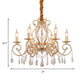 French Country Candle Hanging Chandelier Light Metal 3/6/8 Lights Pendant Lamp with Crystal Bead in Gold Clearhalo 'Ceiling Lights' 'Chandeliers' 'Modern Chandeliers' 'Modern' Lighting' 151875