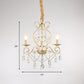 French Country Candle Hanging Chandelier Light Metal 3/6/8 Lights Pendant Lamp with Crystal Bead in Gold Clearhalo 'Ceiling Lights' 'Chandeliers' 'Modern Chandeliers' 'Modern' Lighting' 151884