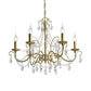 Vintage Style Bare Bulb Chandelier Pendant Light Metallic 3/6 Heads Hanging Lamp with Clear Crystal in Gold Finish Clearhalo 'Ceiling Lights' 'Chandeliers' 'Modern Chandeliers' 'Modern' Lighting' 151970
