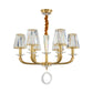 Clear Crystal Cone Shade Pendant Light Fixture Modern 6 Light Hanging Chandelier Light in Brass for Bedroom Clearhalo 'Ceiling Lights' 'Chandeliers' 'Modern Chandeliers' 'Modern' Lighting' 152135