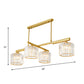 Modern Brass Hanging Light Metal Cylinder 4 Lights Island Lighting with Crystal Block for Living Room Clearhalo 'Ceiling Lights' 'Island Lights' Lighting' 152141