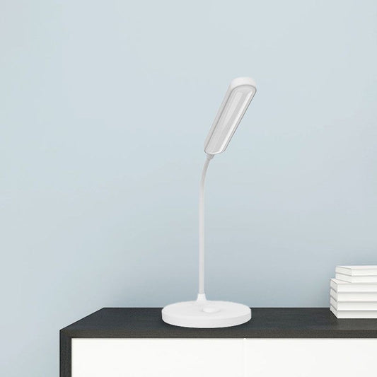 White Oblong Shade LED Desk Lamp Modern Simple Adjustable Table Light for Bedside Study Room Clearhalo 'Desk Lamps' 'Lamps' Lighting' 1522949