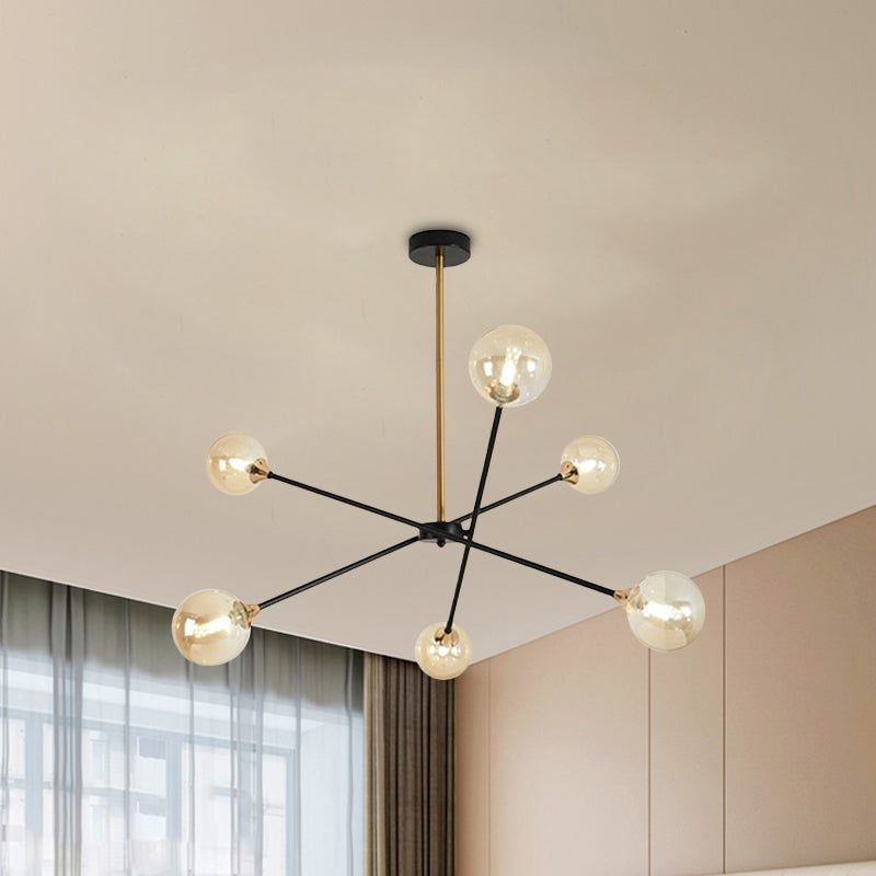 Simple Style Stacked Pendant Lamp with Bubble Shade Iron Chandelier for Hotel Living Room Clearhalo 'Ceiling Lights' 'Chandeliers' 'Clear' 'Industrial' 'Modern Chandeliers' 'Modern' 'Tiffany' 'Traditional Chandeliers' Lighting' 1523115