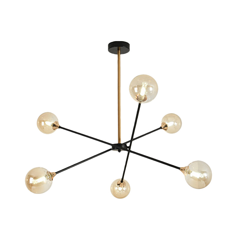 Simple Style Stacked Pendant Lamp with Bubble Shade Iron Chandelier for Hotel Living Room Clearhalo 'Ceiling Lights' 'Chandeliers' 'Clear' 'Industrial' 'Modern Chandeliers' 'Modern' 'Tiffany' 'Traditional Chandeliers' Lighting' 1523116