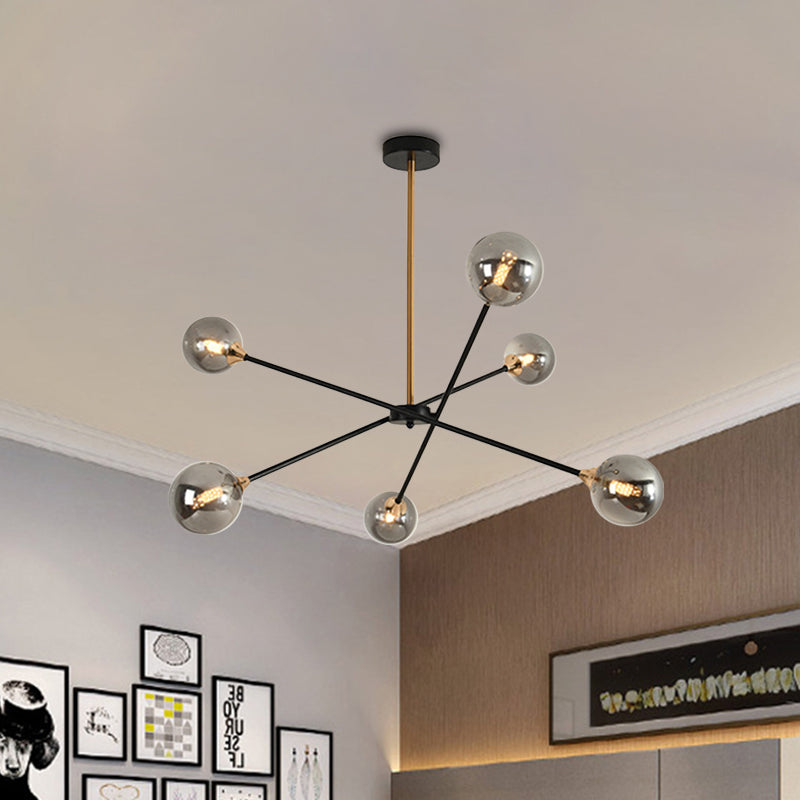 Simple Style Stacked Pendant Lamp with Bubble Shade Iron Chandelier for Hotel Living Room Clearhalo 'Ceiling Lights' 'Chandeliers' 'Clear' 'Industrial' 'Modern Chandeliers' 'Modern' 'Tiffany' 'Traditional Chandeliers' Lighting' 1523118