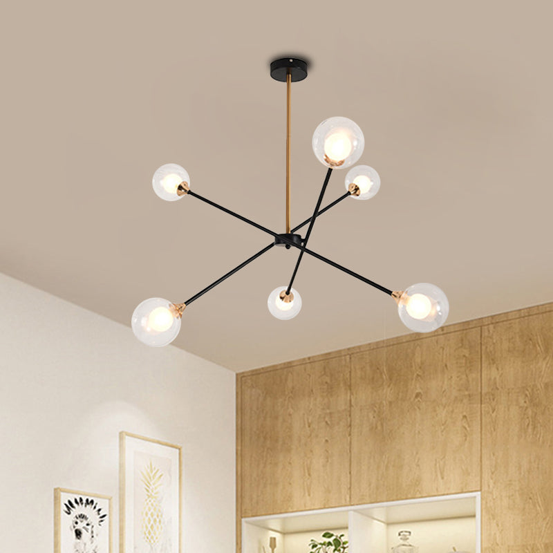 Simple Style Stacked Pendant Lamp with Bubble Shade Iron Chandelier for Hotel Living Room Clearhalo 'Ceiling Lights' 'Chandeliers' 'Clear' 'Industrial' 'Modern Chandeliers' 'Modern' 'Tiffany' 'Traditional Chandeliers' Lighting' 1523121