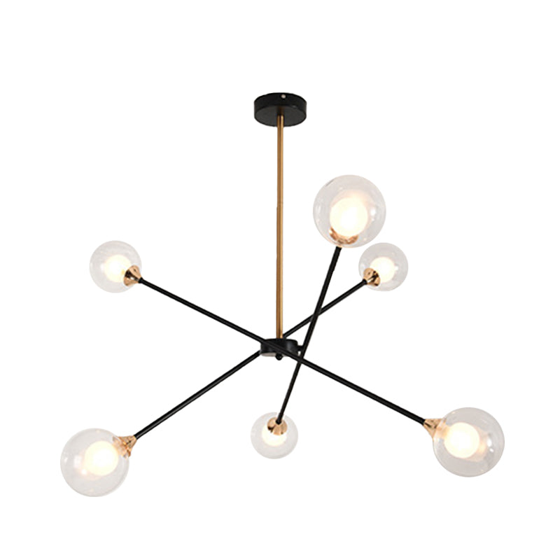 Simple Style Stacked Pendant Lamp with Bubble Shade Iron Chandelier for Hotel Living Room Clearhalo 'Ceiling Lights' 'Chandeliers' 'Clear' 'Industrial' 'Modern Chandeliers' 'Modern' 'Tiffany' 'Traditional Chandeliers' Lighting' 1523122